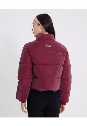 Chaqueta Acolchada Cuello Alto Para Mujer Vino Atmos