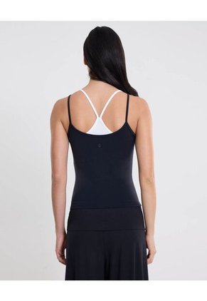 Camiseta Tank Doble Top Contraste Aerius Skin Para Mujer  Deportiva  Color Negro Marca Atmos