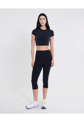 Leggins Capri Aerius Skin Ajuste Ligero  Para Mujer Negro Atmos
