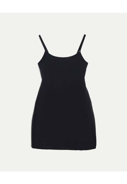 Vestido Con Abertura Posterior  Para Mujer Negro Atmos