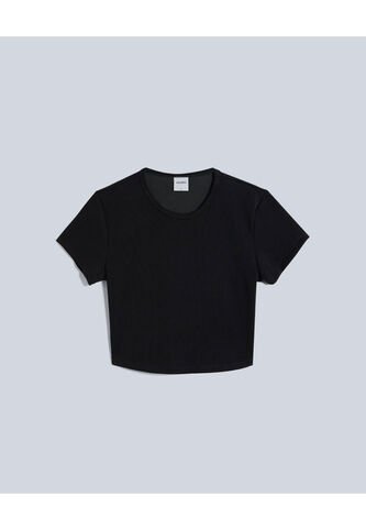 Crop Top Para Mujer Manga Corta Color Negro Marca Atmos #31090178 Atmos