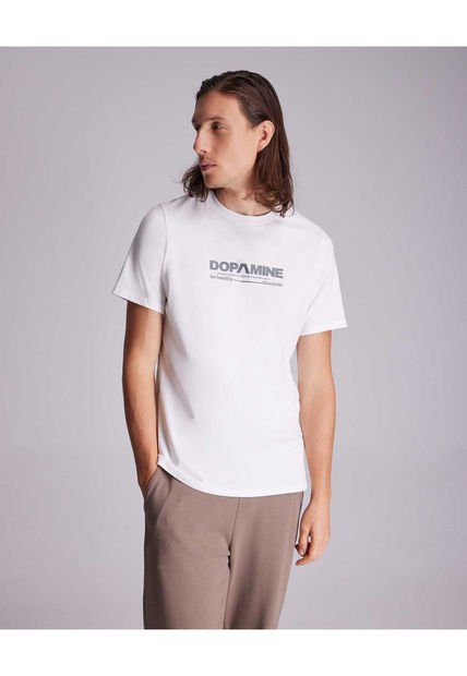 Camiseta Para Hombre Manga Corta Color Marfil Marca Atmos #32090113
