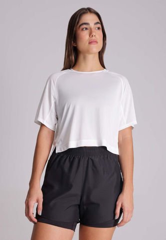 Camiseta Para Mujer Manga Corta Cuello Redondo Color Marfil Marca Atmos #31090063 Atmos