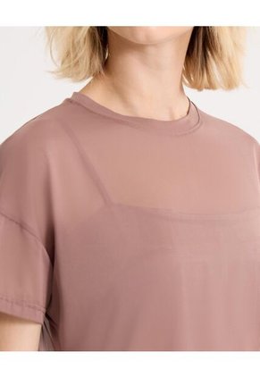 Camiseta Para Mujer Manga Corta Cuello Redondo Color Café Marca Atmos #31090303