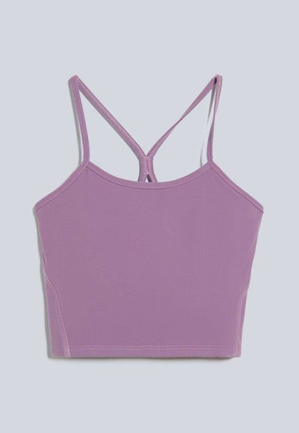 Crop Top Para Mujer Manga Sisa Color Morado Marca Atmos #31090186