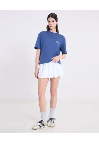 Camiseta Amplia Básica Con Screen  Para Mujer Azul Atmos Atmos