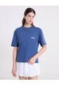 Camiseta Amplia Básica Con Screen  Para Mujer Azul Atmos de Atmos