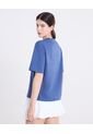 Camiseta Amplia Básica Con Screen  Para Mujer Azul Atmos de Atmos