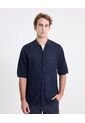 Polo Tejida Cuello Clásico  Para Hombre Azul Atmos de Atmos