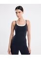 Camiseta Tank Doble Top Contraste Aerius Skin  Para Mujer Negro Atmos de Atmos