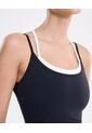 Camiseta Tank Doble Top Contraste Aerius Skin  Para Mujer Negro Atmos de Atmos