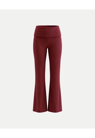 Leggins Flare Pretina Doblada Aerius  Para Mujer Vino Atmos Atmos