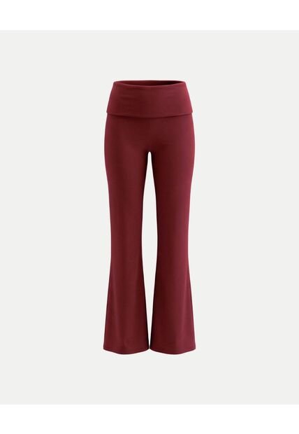 Leggins Flare Pretina Doblada Aerius  Para Mujer Vino Atmos