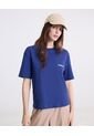 Camiseta Amplia Básica Con Screen  Para Mujer Azul Atmos de Atmos
