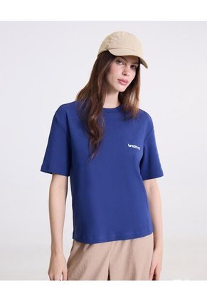 Camiseta Amplia Básica Con Screen Para Mujer Azul Atmos