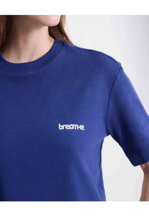 Camiseta Amplia Básica Con Screen Para Mujer Azul Atmos