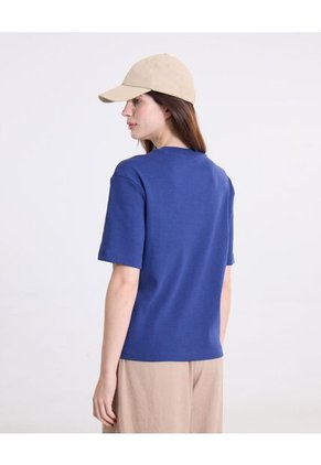 Camiseta Amplia Básica Con Screen Para Mujer Azul Atmos