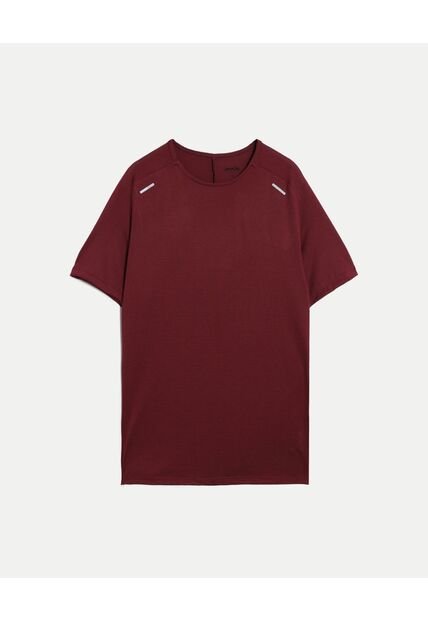 Camiseta Deportiva Texturizada  Para Hombre Vino Atmos