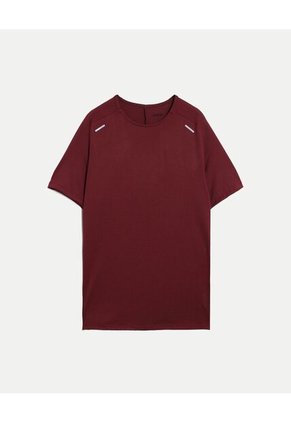 Camiseta Deportiva Texturizada Para Hombre Vino Atmos