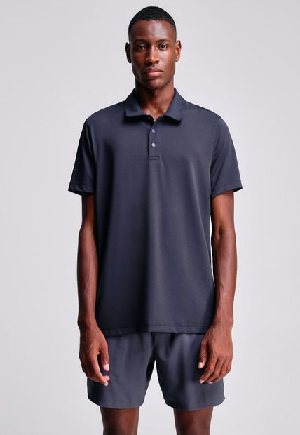Polo Para Hombre Cuello Maquina Sin Bolsillo Color Azul Oscuro Marca Atmos #32110006