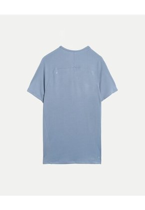 Camiseta Deportiva Texturizada  Para Hombre Azul Atmos