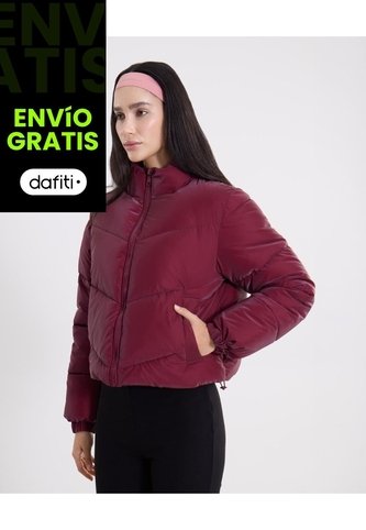 Chaqueta Acolchada Cuello Alto Para Mujer  Deportiva  Color Vino Marca Atmos Atmos