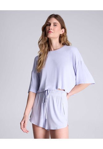 Camiseta Para Mujer Manga Corta Color Lila Marca Atmos #31090116 Atmos