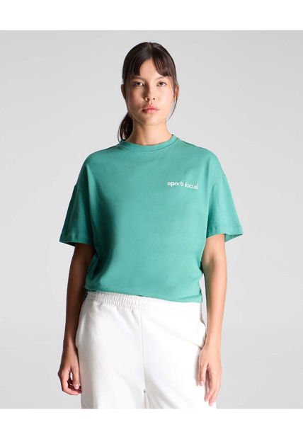 Camiseta Para Mujer Manga Corta Cuello Redondo Color Verde  Marca Atmos #31090176