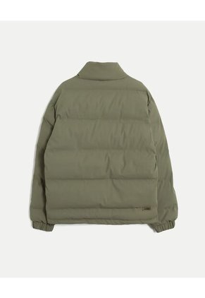 Chaqueta Acolchada Pu Cuello Alto  Para Hombre Verde Atmos