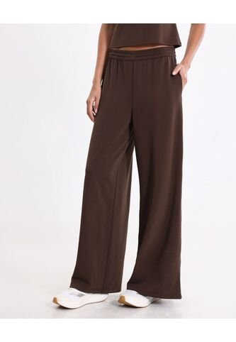 Pantalón Amplio Plush Con Venas  Para Mujer Café Atmos Atmos