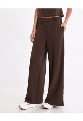 Pantalón Amplio Plush Con Venas Para Mujer Café Atmos