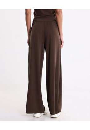 Pantalón Amplio Plush Con Venas Para Mujer Café Atmos