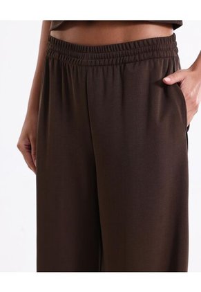 Pantalón Amplio Plush Con Venas Para Mujer Café Atmos