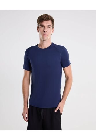 Camiseta Manga Corta Regular Fit Flatseamer  Para Hombre Azul Atmos Atmos