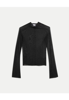 Camiseta Para Mujer Manga Larga Cuello Redondo Color Negro Marca Atmos #31090340