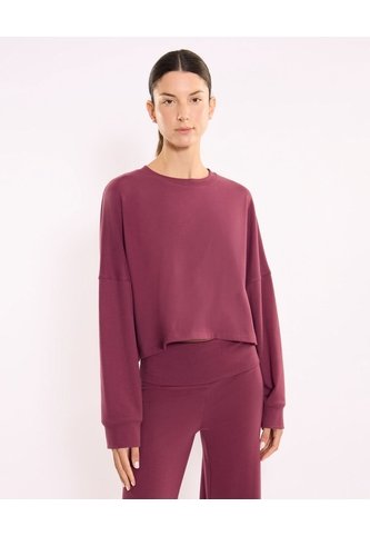 Buzo Cuello Redondo Amplio Lofi Para Mujer  Deportiva  Color Vino Marca Atmos Atmos
