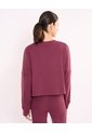 Buzo Cuello Redondo Amplio Lofi Para Mujer  Deportiva  Color Vino Marca Atmos de Atmos