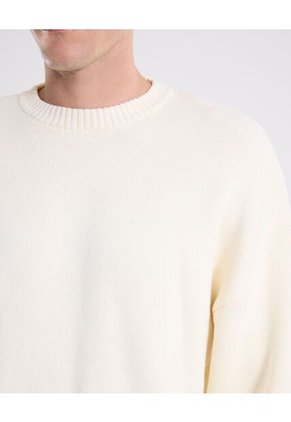 Saco Cuello Redondo Tejido Para Hombre Crema Atmos