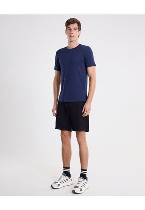 Bermuda Regular Fit Tela Técnica  Para Hombre Negro Atmos
