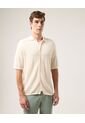 Polo Tejida Básica  Para Hombre Crema Atmos de Atmos