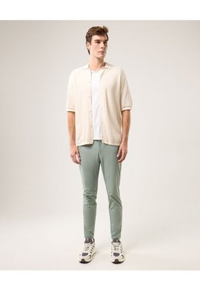 Polo Tejida Básica  Para Hombre Crema Atmos