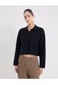 Saco Corto Abierto Con Bolsillos  Para Mujer Negro Atmos de Atmos