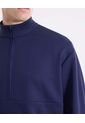 Buzo Half Zipper Corte Alto  Para Hombre Azul Atmos de Atmos