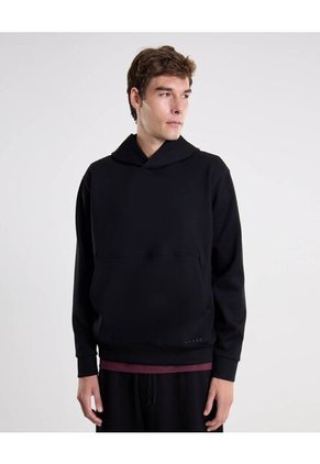 Buzo Hoodie Básico Plush Para Hombre Negro Atmos