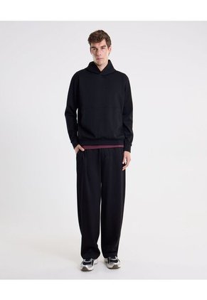Buzo Hoodie Básico Plush Para Hombre Negro Atmos