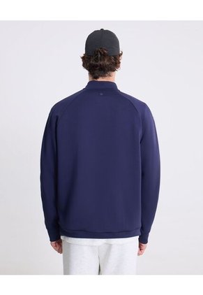 Buzo Half Zipper Corte Alto Para Hombre Azul Atmos
