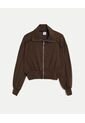 Buzo Full Zipper Piping Plush  Para Mujer Café Atmos de Atmos