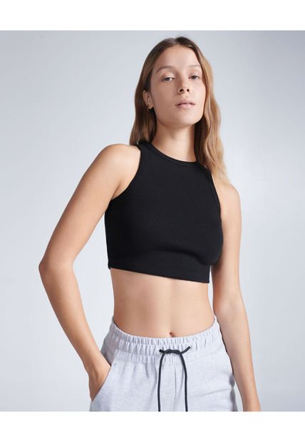 Crop Top Para Mujer Manga Sisa Color Negro Marca Atmos #31090046