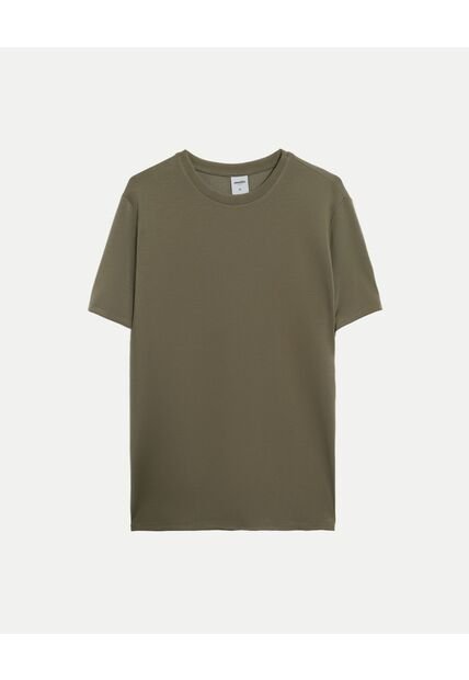 Camiseta Manga Corta Regular Fit Plush  Para Hombre Verde Atmos