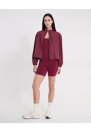 Enterizo Manga Sisa Corto Para Mujer Vino Atmos